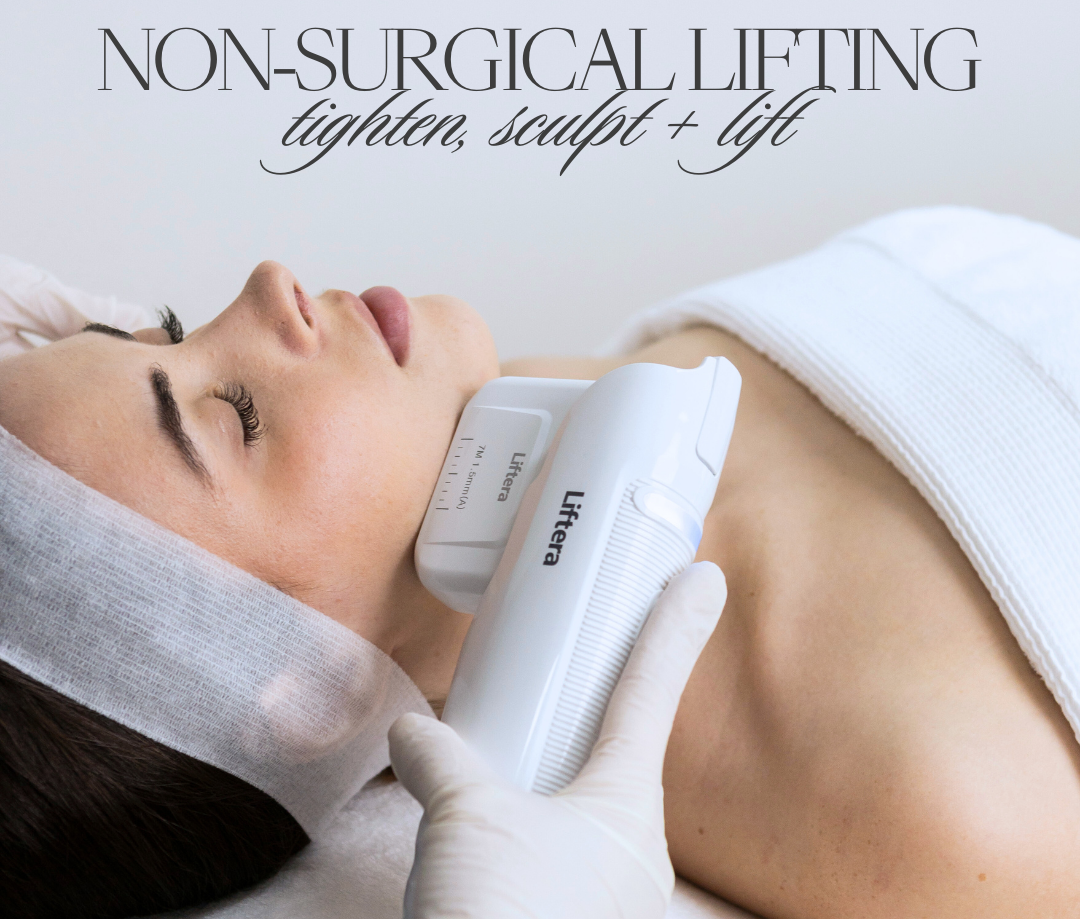 Liftera HIFU treatment applicator used on the jawline